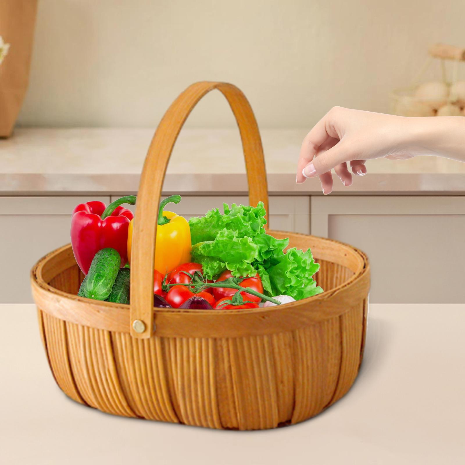 Woven Bread Basket Countryside Woven Basket for Gathering Harvesting Wedding S