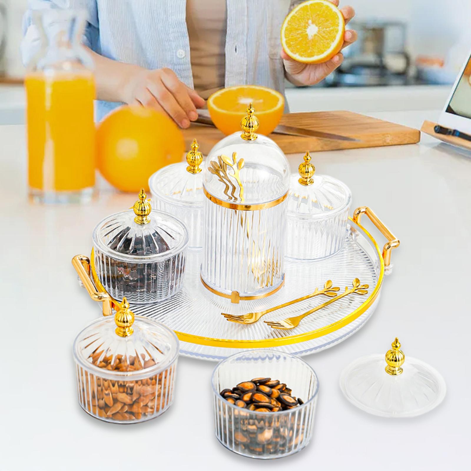 Dried Fruit Plate Condiment Tray Serving Bowl Practical Divided Serving Tray Clear