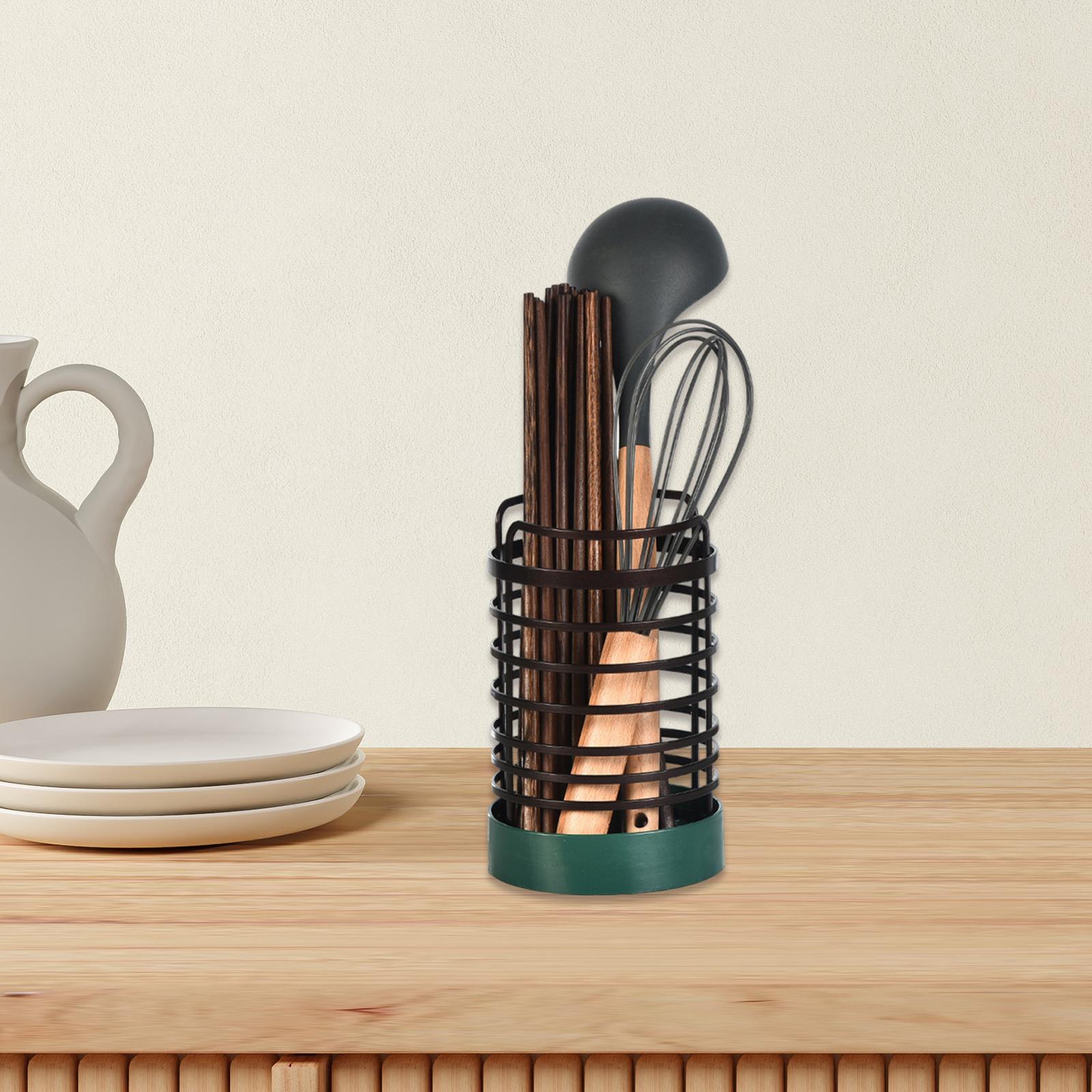 Chopsticks Cage Metal Modern Flatware Storage Drainer Kitchen Utensil Holder