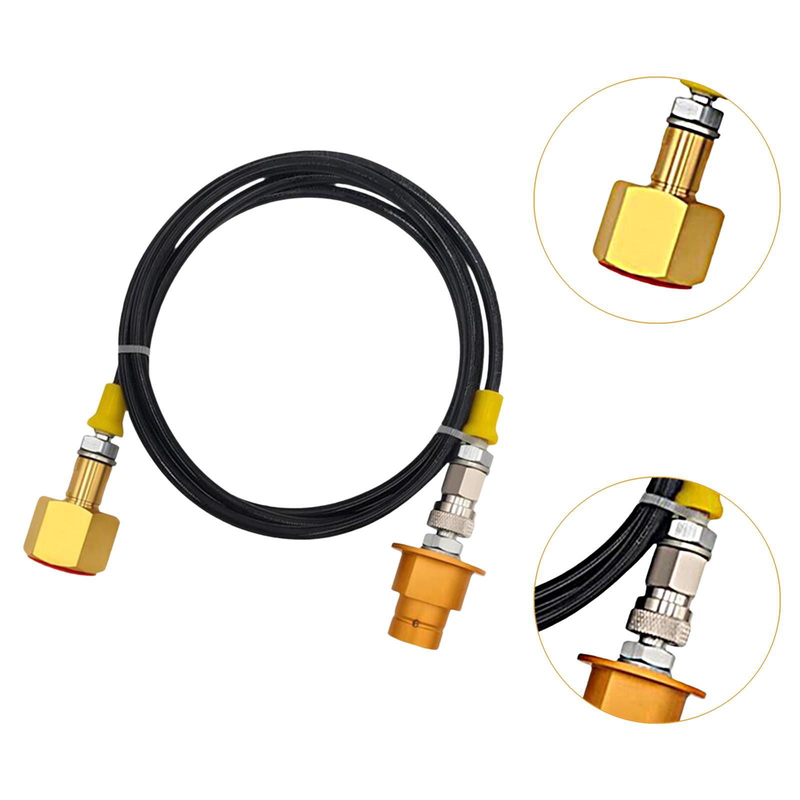 CO2 Adapter Connecting Tube Accessories Aluminum Alloy Filling External Hose gold