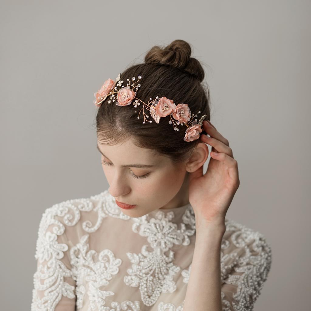 Bridal Headband Headpiece Crystal Flower Hair Vine Wedding Hair Accessories
