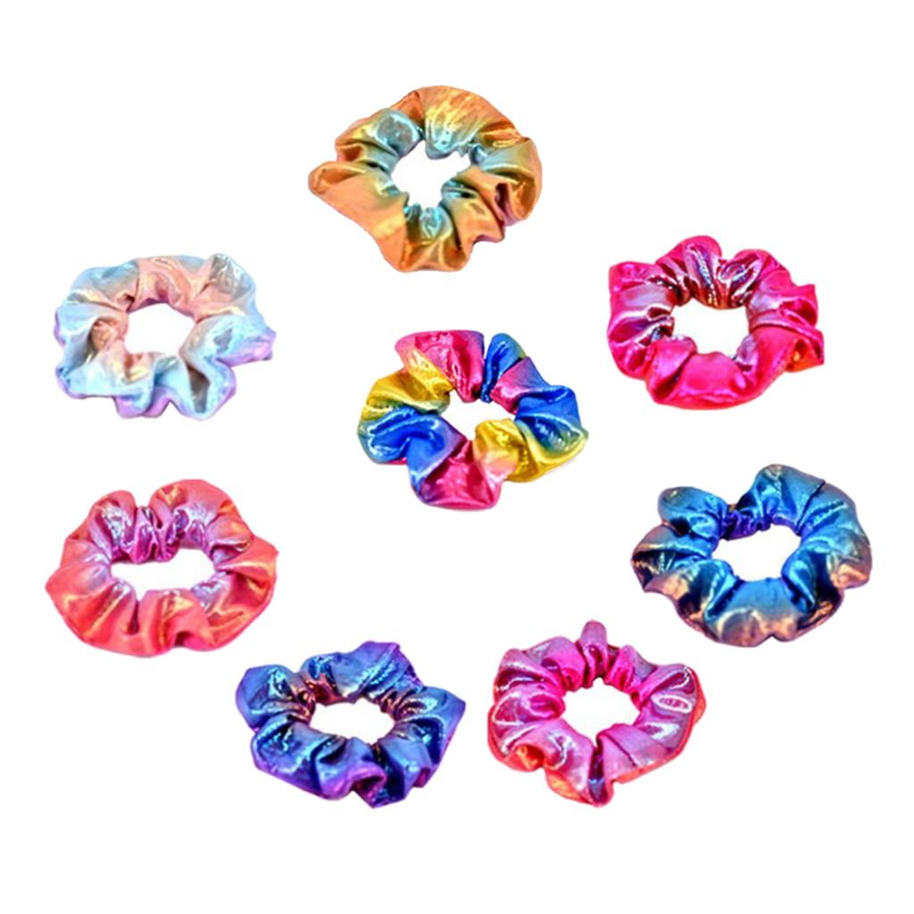 8 Pieces Shiny Scrunchies Hair Elastic Holder Hair Ties Hair Accessories