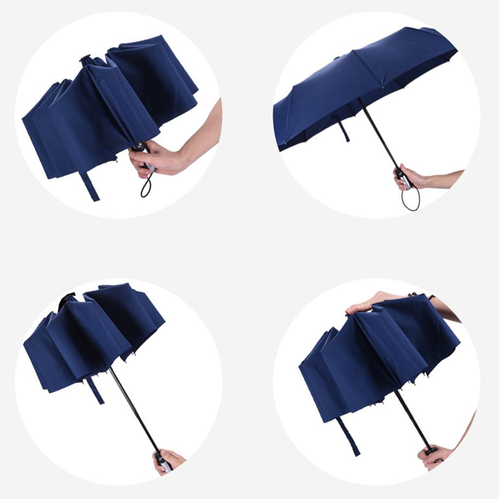 Travel Umbrella Automatic Windproof Canopy Auto Open Close Navy