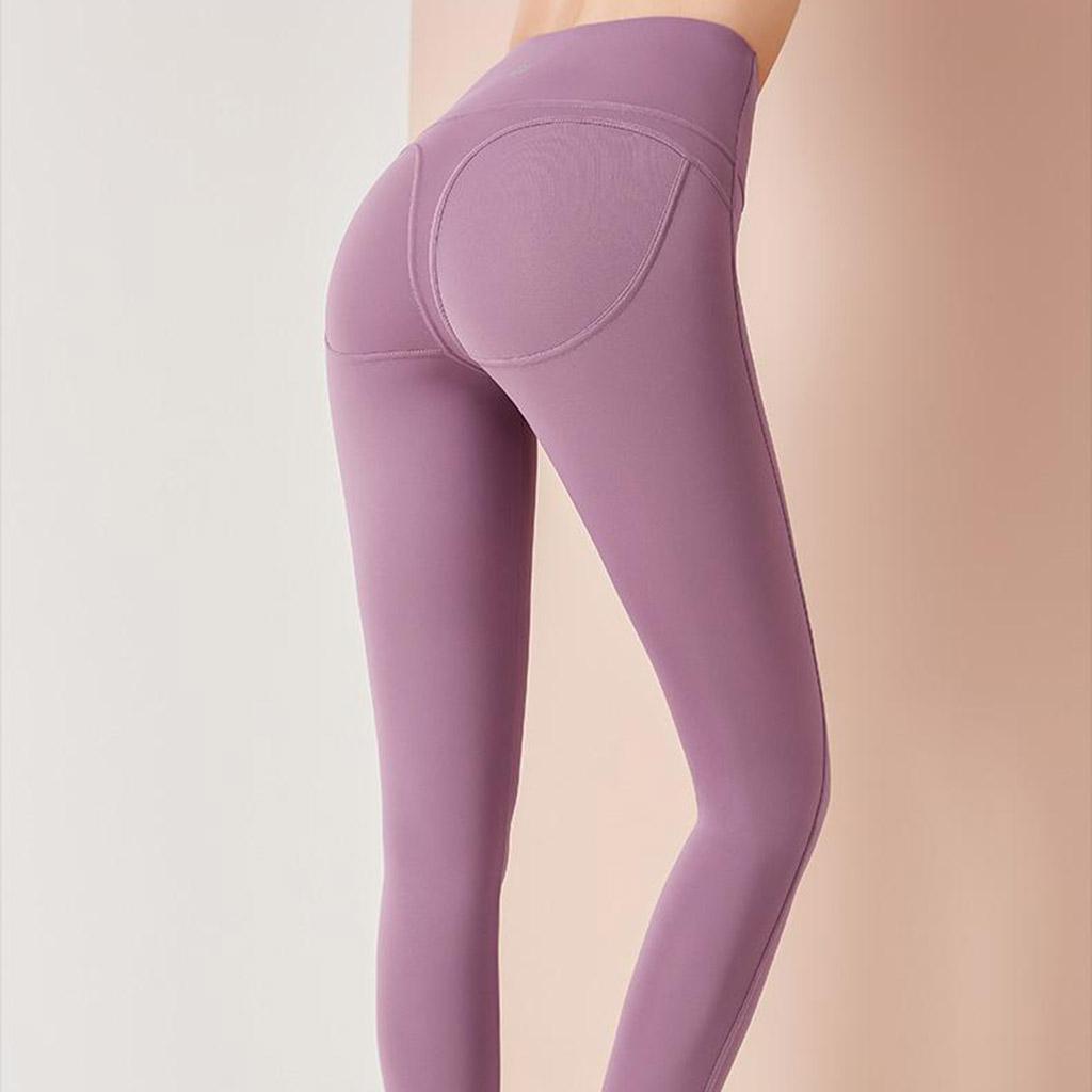 Yoga Legging Slim Tights Pants Tummy Control Workout Activewear L-Purple