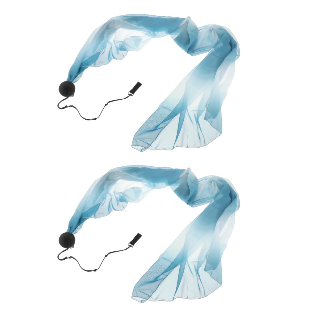 Pair Veil Poi Throw Balls Imitated Silk Adjustable Chain