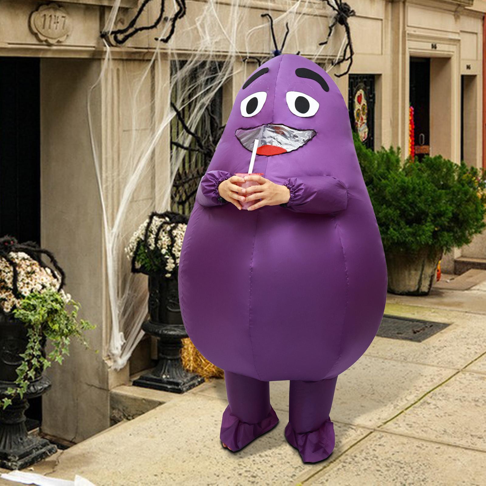 Inflatable Grimace Costume Purple Inflatable Costume for Festival Masquerade Kids