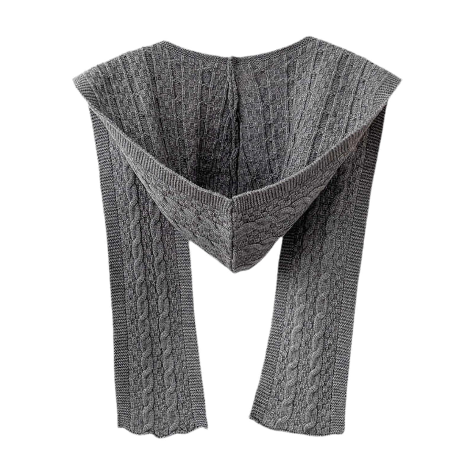 Scarf With Hoodie Gray