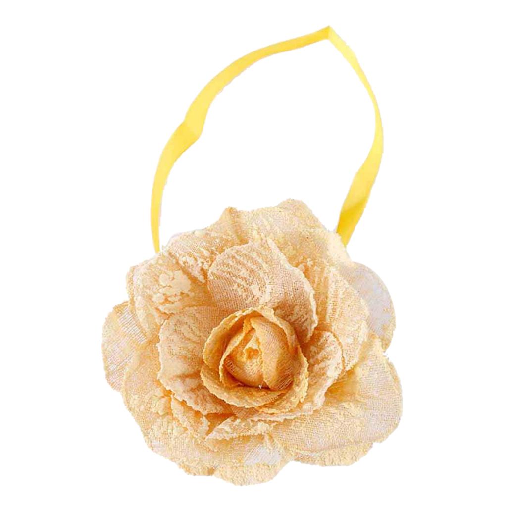 Seersucker Flower Magnetic Decorative Curtain Drapes Tiebacks Yellow