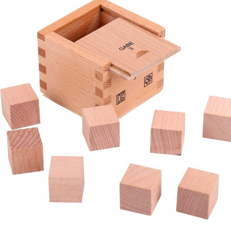 Kids Wood Building Block Stacking Game 8 Cubes for Early Developmental