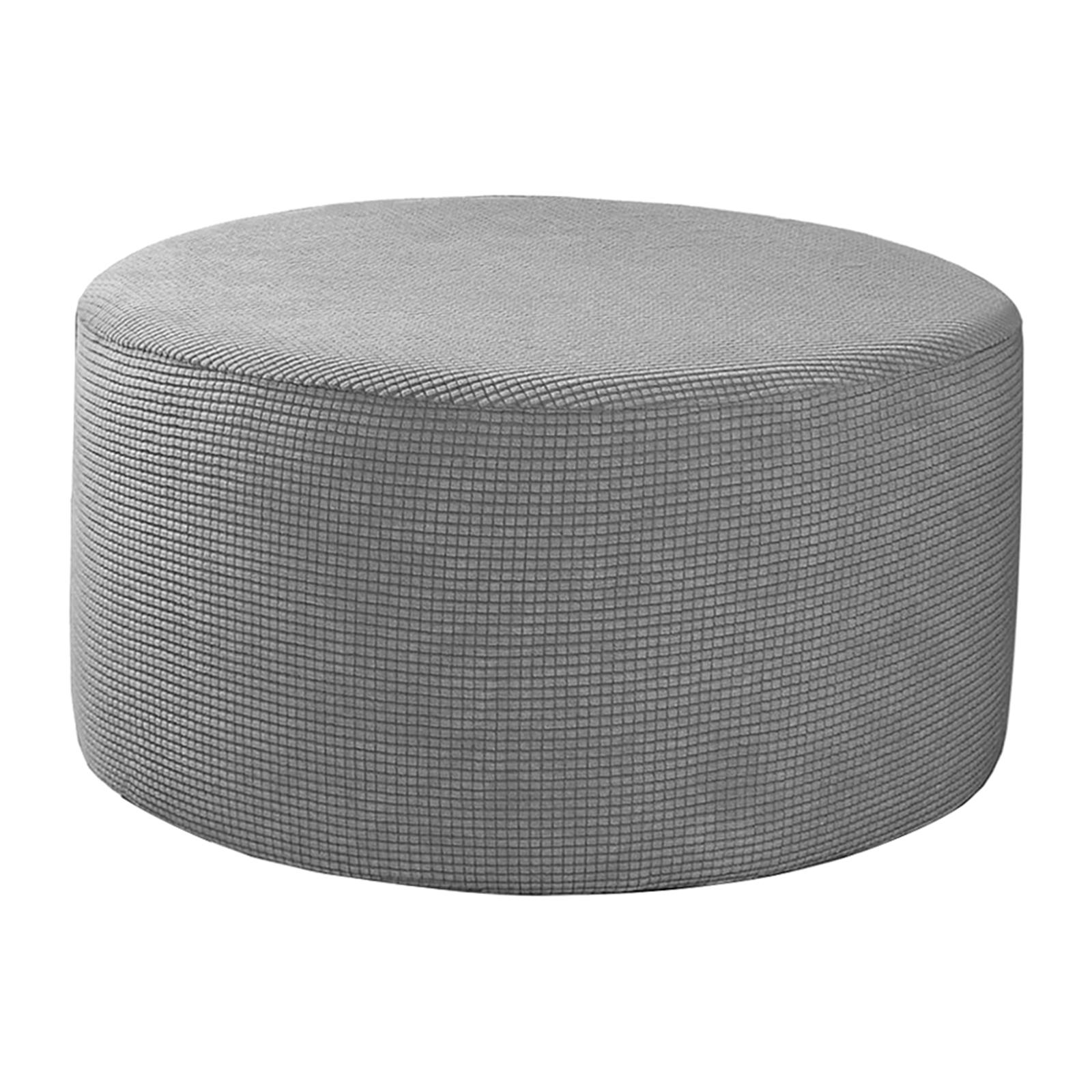 Round Ottoman Slipcover Footstool Footrest Cover Living Room
