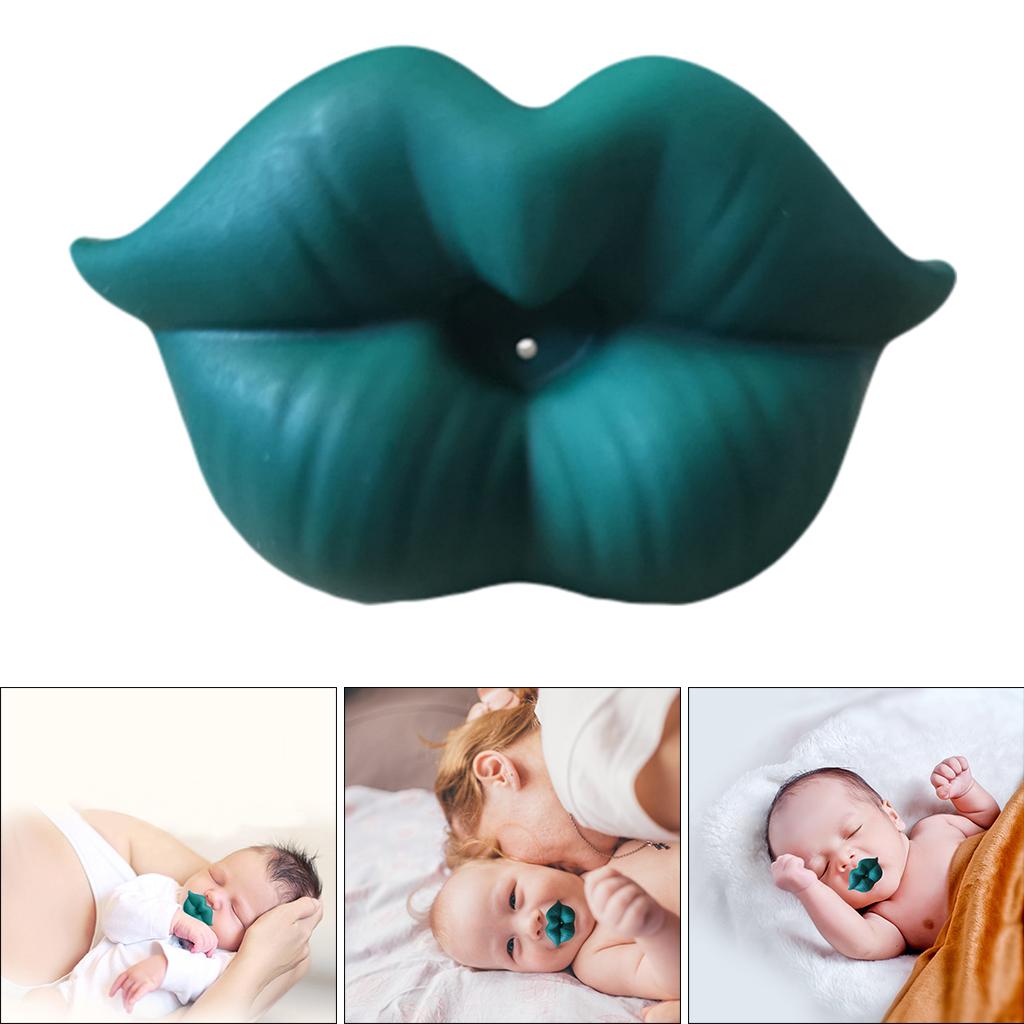 Novelty Lips Shaped Pacifier Silicone Baby Pacifer for Toddler  Dark Green