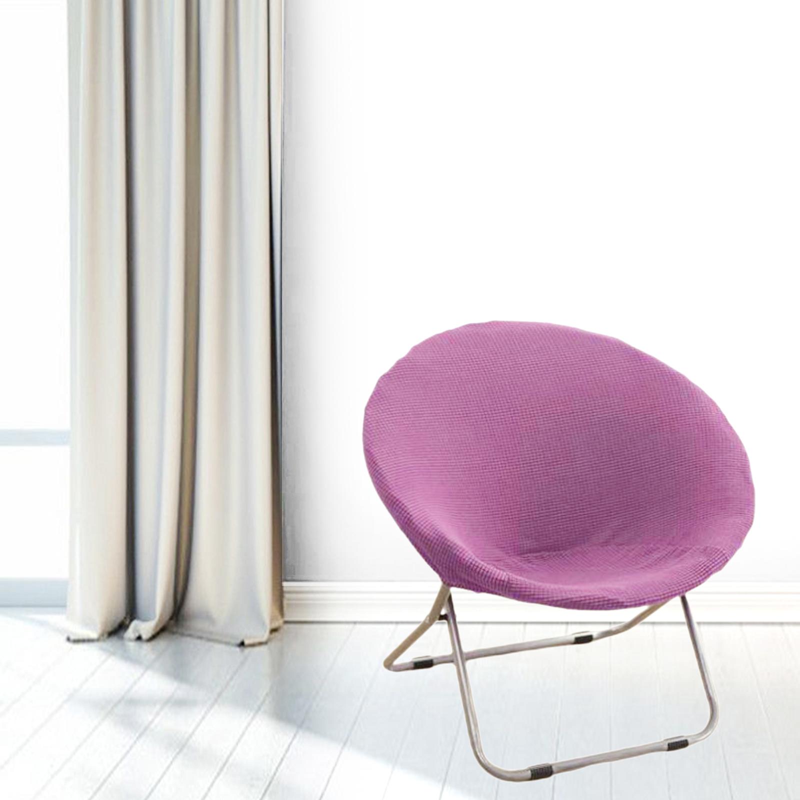 Jacquard Fabric Saucer Chair Slipcover Stretch Removable Moon Chair Cover purple