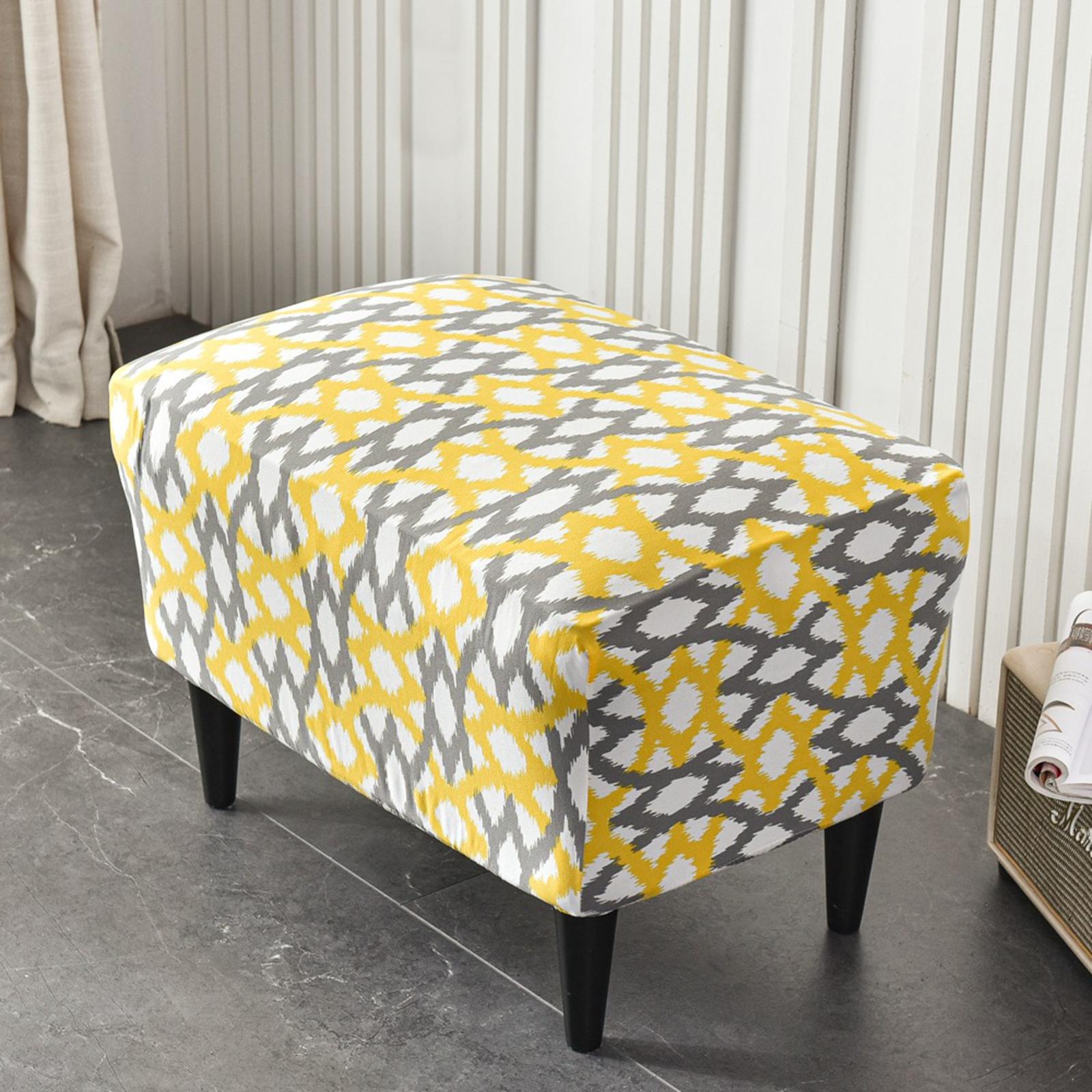 Stretch Ottoman Covers Printed Protector Cover Modern Living Room StyleG