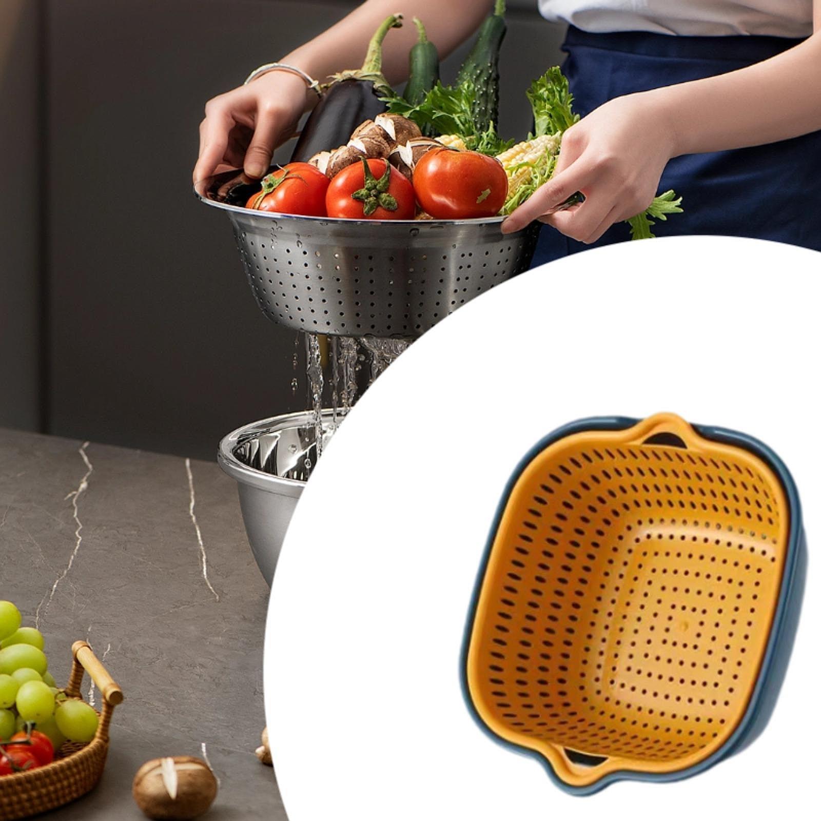Fruit Vegetable Washing Basket Household Sturdy for Spaghetti Salads Kitchen 28cmx26cmx10cm