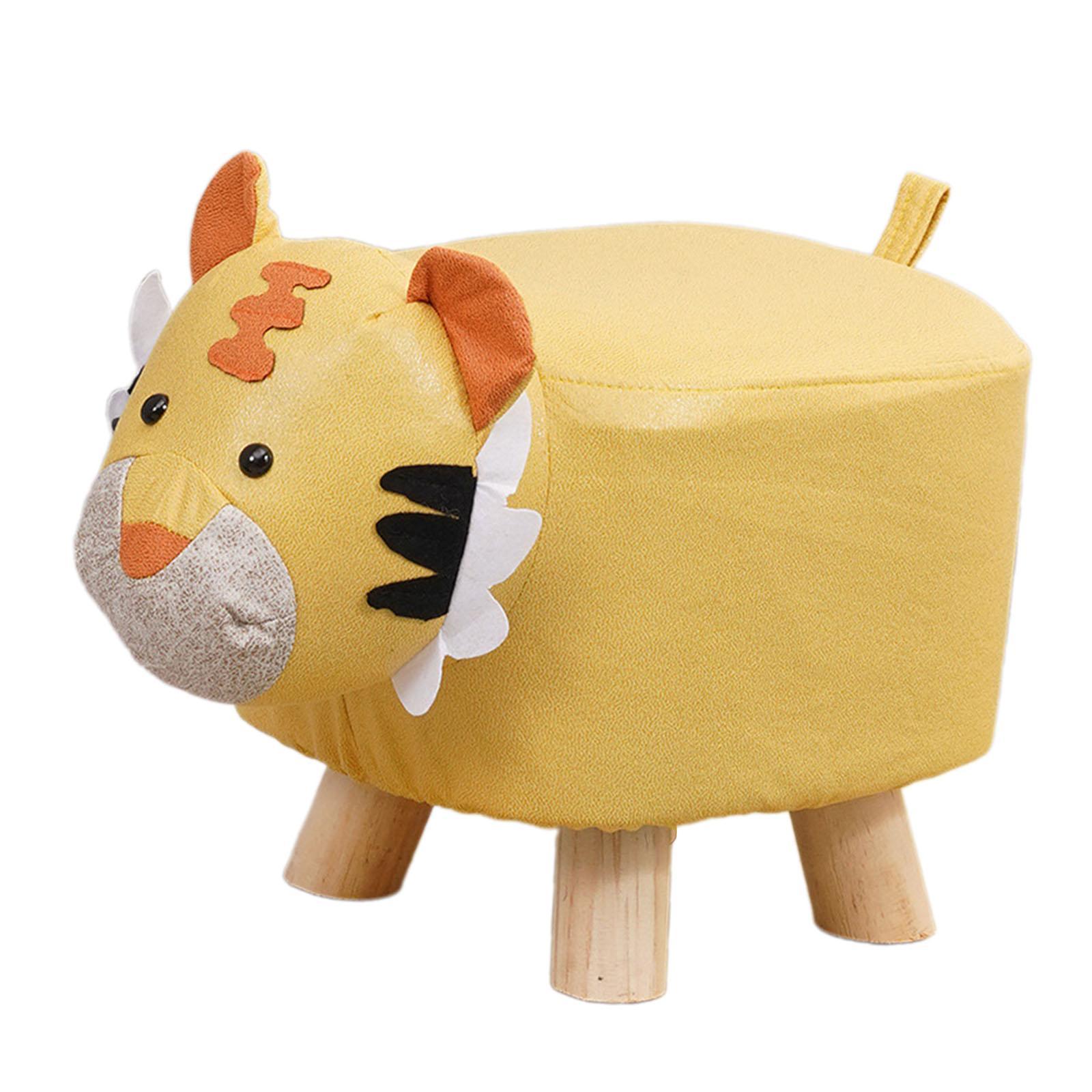 Kids Footstool Yellow Tiger