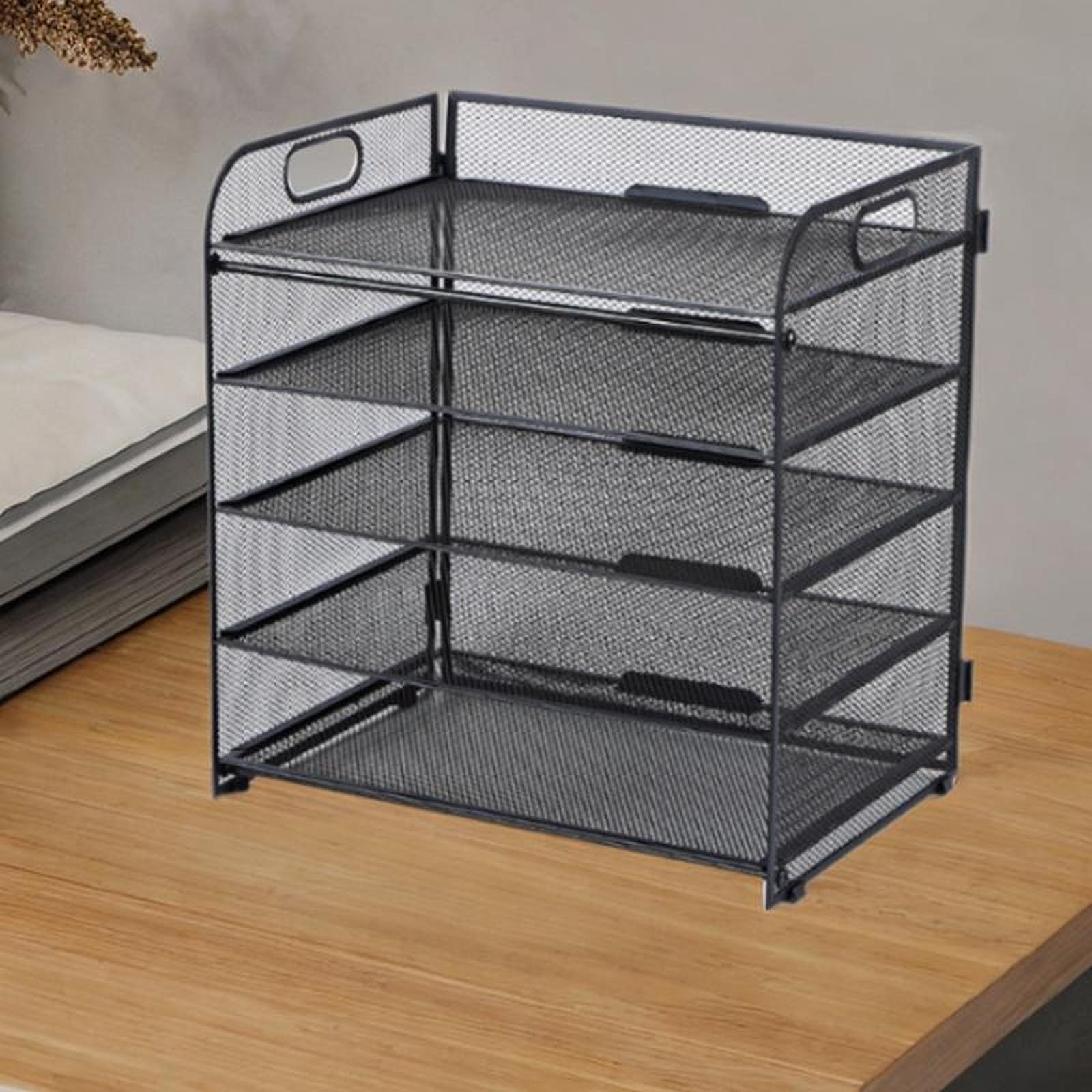 Desk Organizer Mesh File Letter Tray for Stationery Office Supplies Black