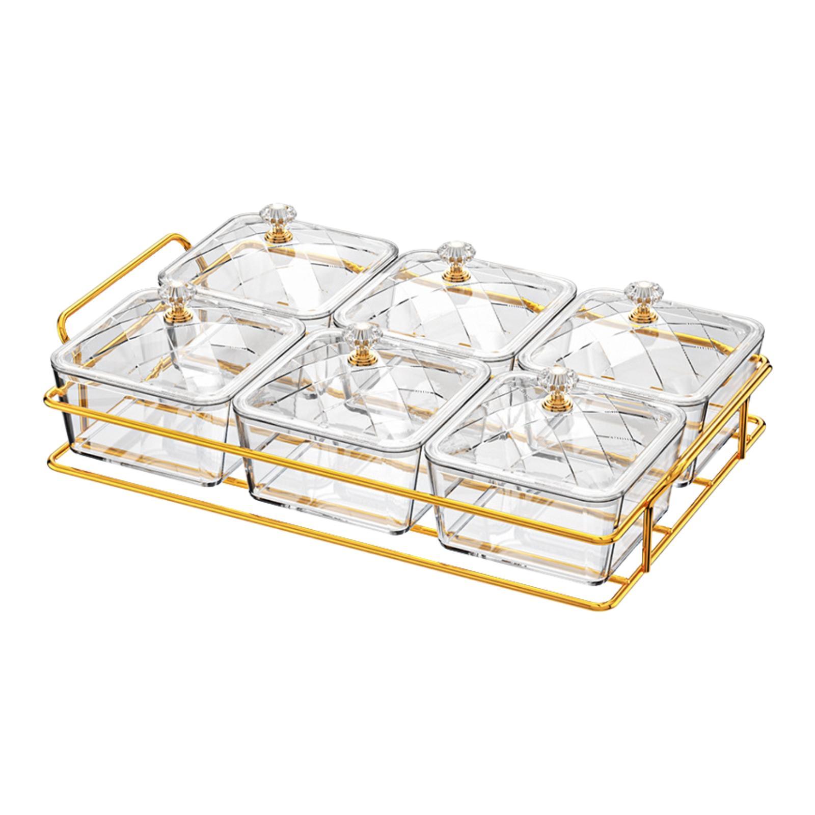 Dry Fruit Tray 6 Grids Clear