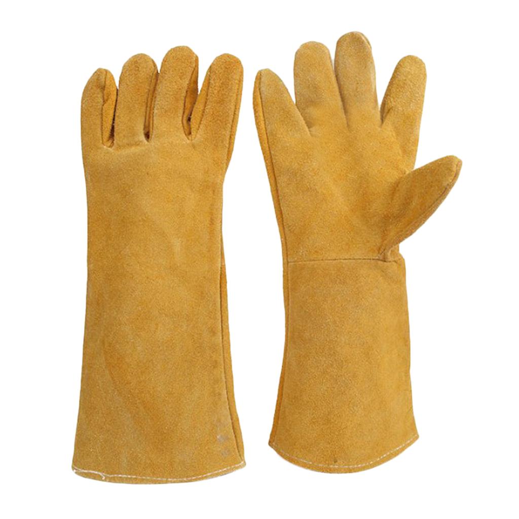 Cow Leather Welding Gloves Heat Resistant Cut-Proof Work Safety Gloves