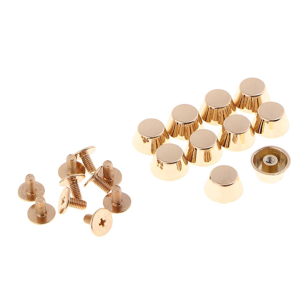 10 Pieces Handbag Feet Nailheads Bucket Shape Screwback Flat Studs Leather Craft