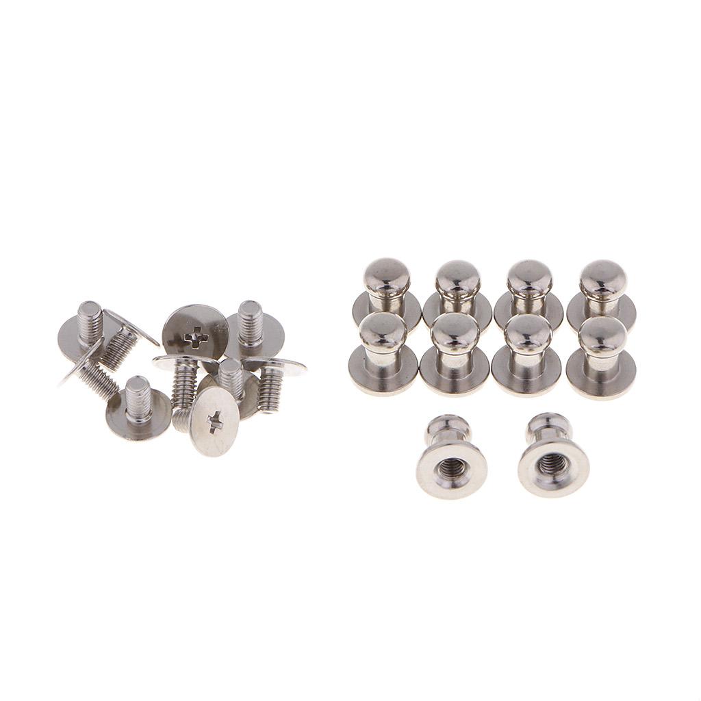 10Pcs Iron Metal 8mm Round Rivet Stud Screw Leathercraft DIY