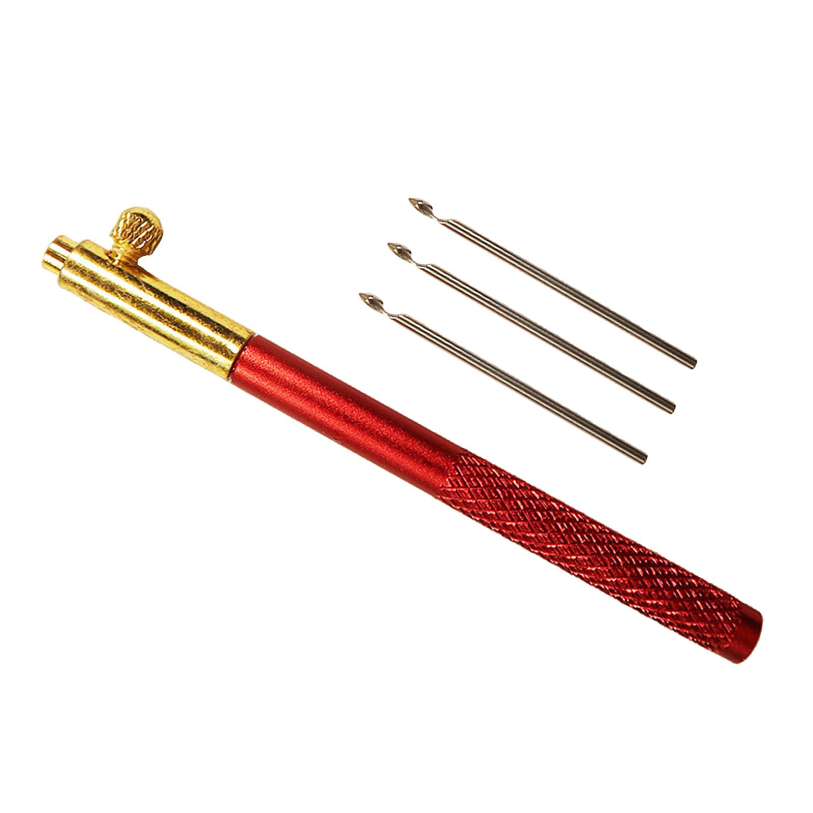 French Embroidery Crochet Hook with Needles Beading Crafts Set Red_Metal