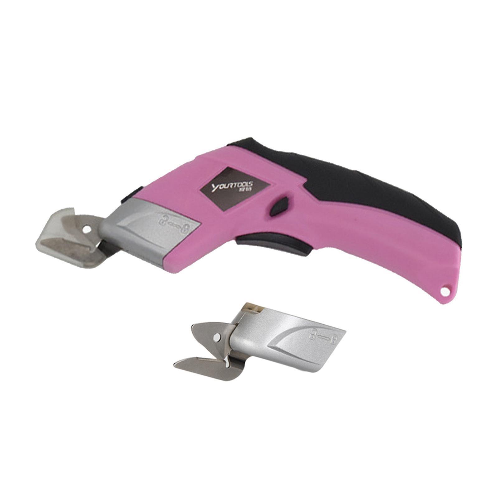 Electric Fabric Scissors Box Cutter Leather Sewing Shears Cutting Tool Pink