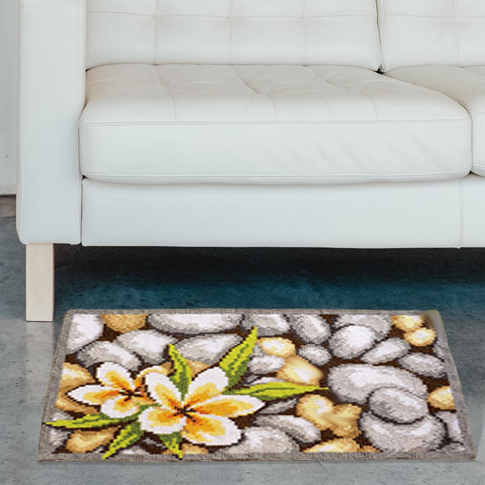 1 Set Latch Hooking Rug Kits Embroidery Carpet W/ Canvas Blanket