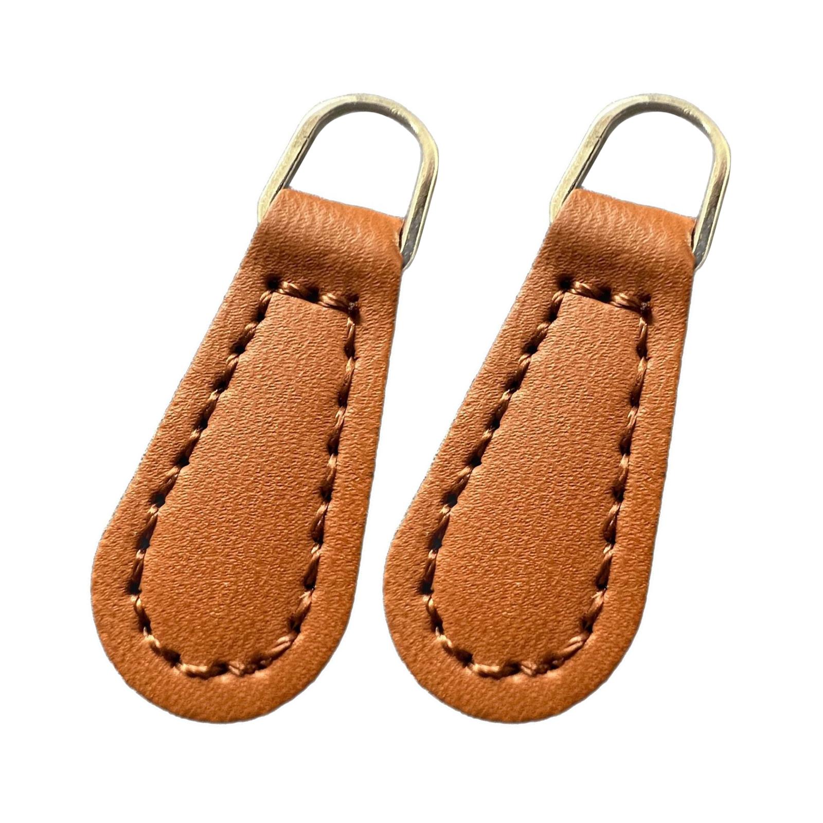 Zipper Pull Tabs Brown