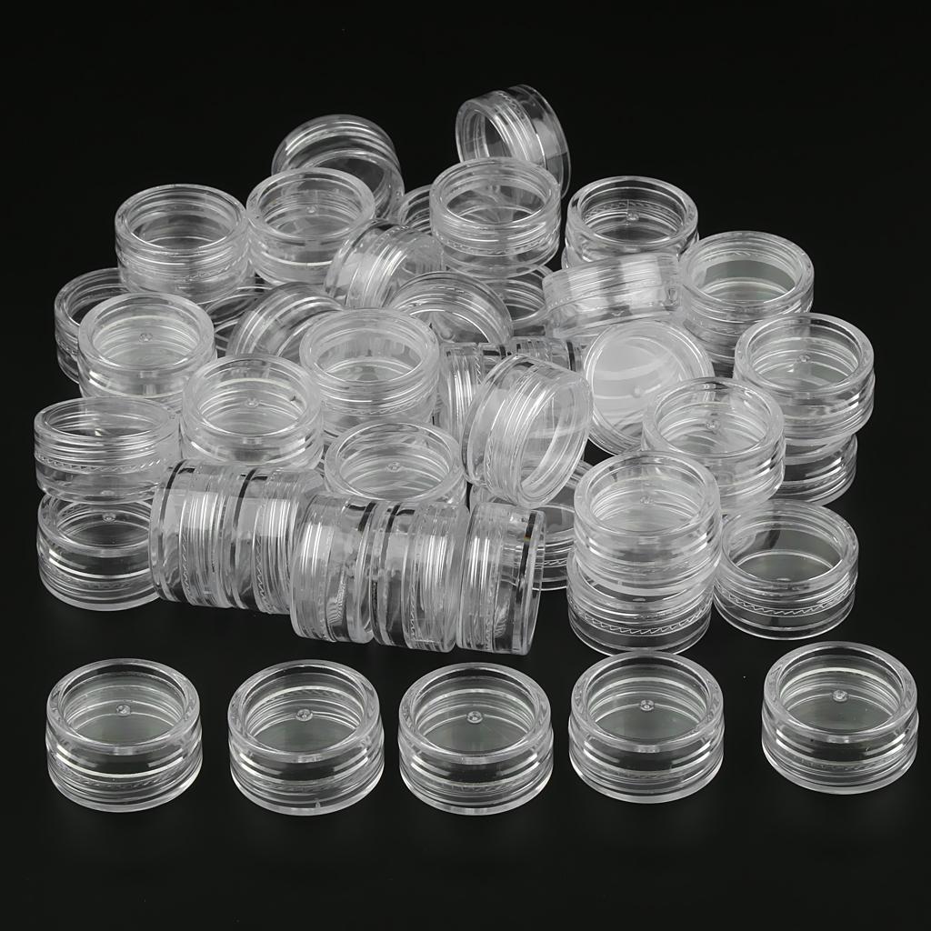 50 Pieces Plastic Cosmetic Pot Jars Lotion Cream Sample