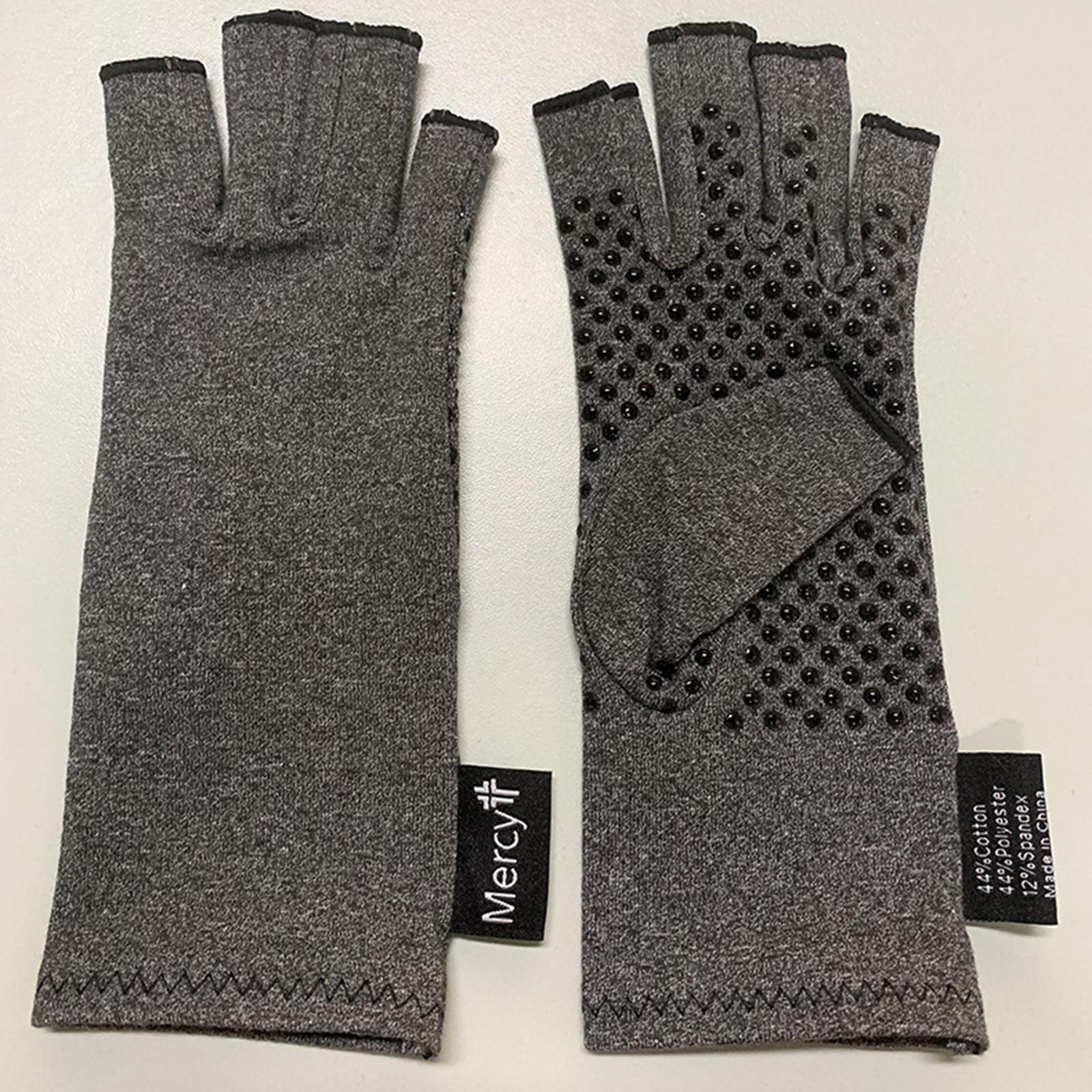 Magnetic Therapeutic Arthritic Half Finger Compress Gloves Therapy M