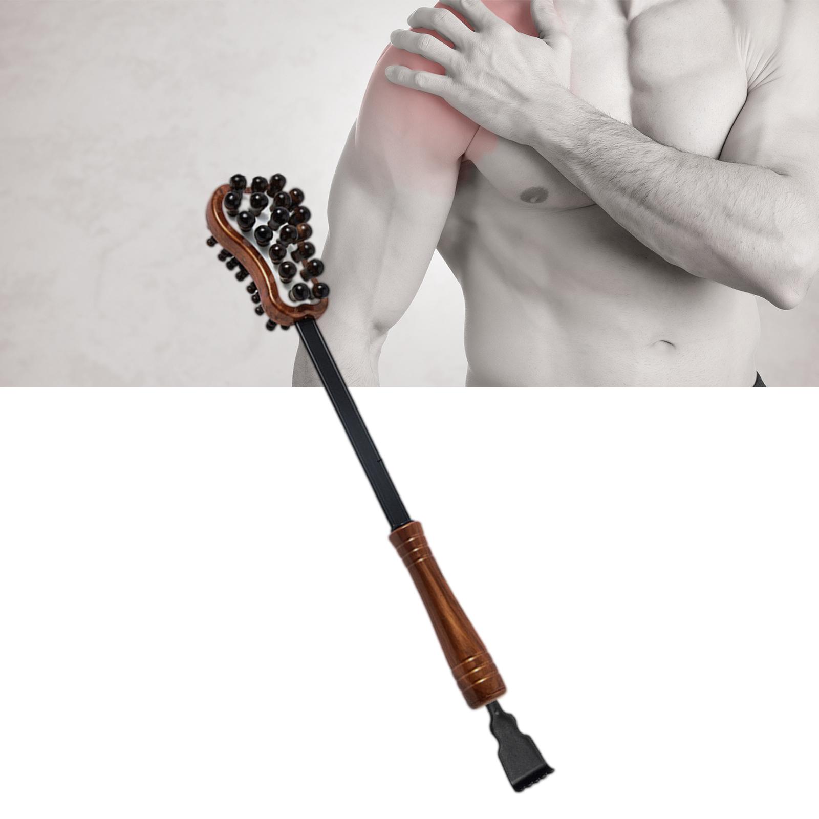 Manual Muscle Massage Hammer Stick Wood Handle Body Care 46x10cm