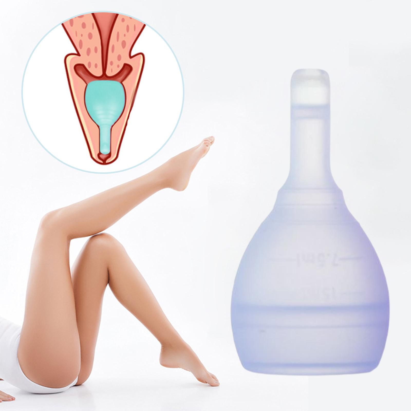 Female Silicone Menstrual Cup Breathable Travel Reusable Collector L Purple