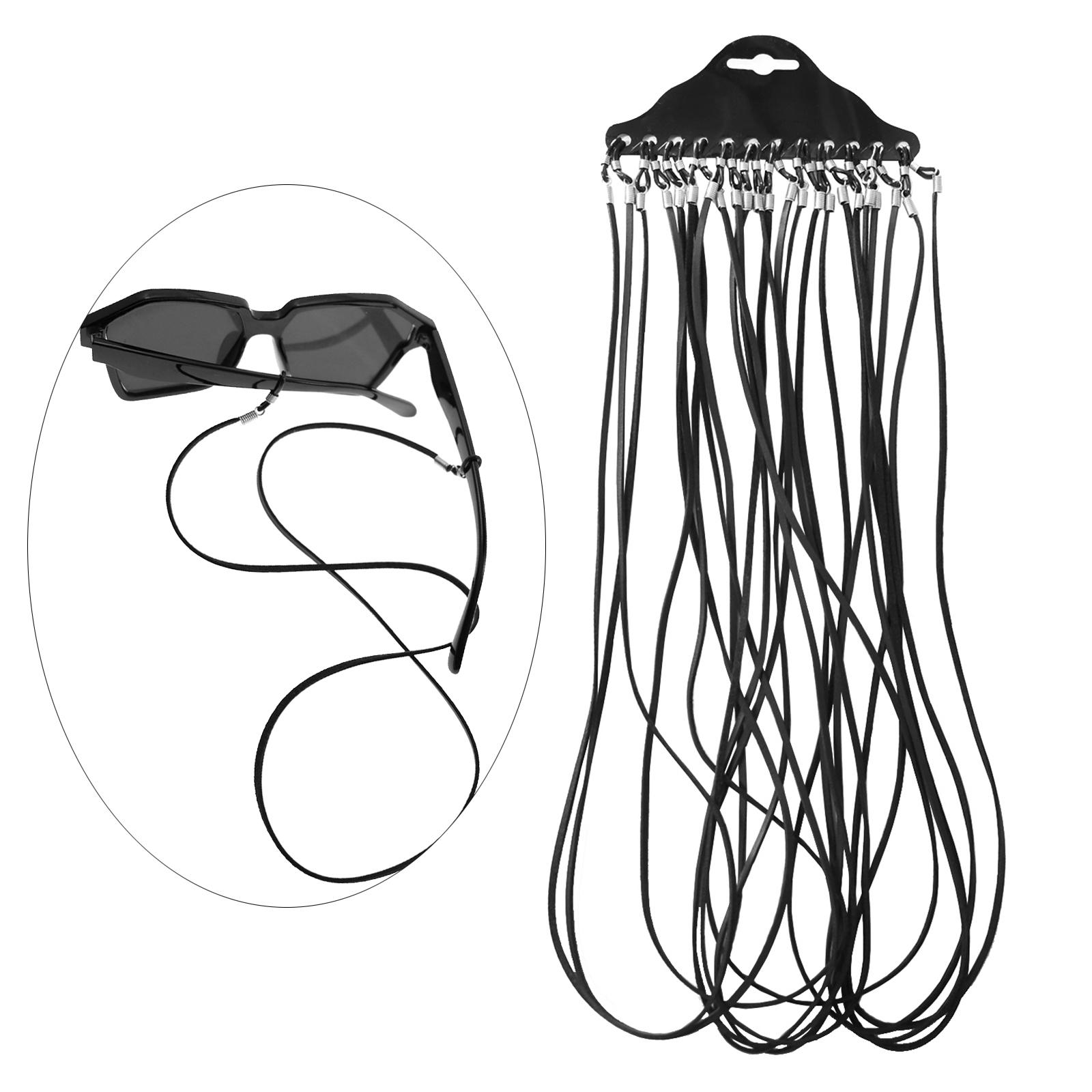 12 Pieces Sports Eyeglasses Strap Rope Soft for Rock Climbing Walking Hiking black