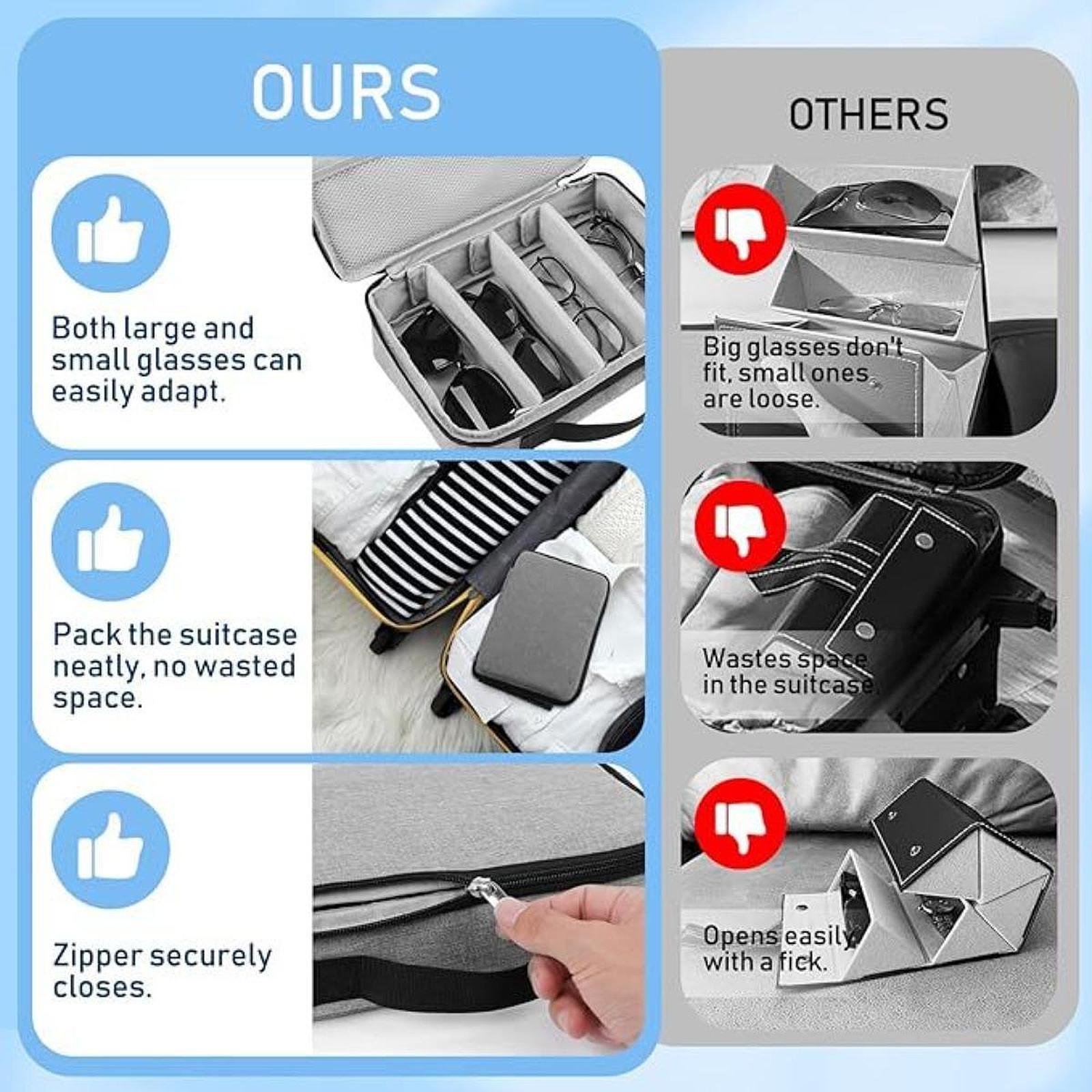 Sunglasses Organizer Zipper Sunglasses Jewelry Collection Case for Women Men