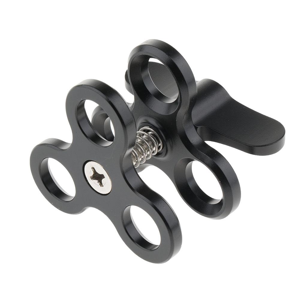 1-inch Ball Butterfly Clip Triple Clamp Mount Adapter Underwater ...