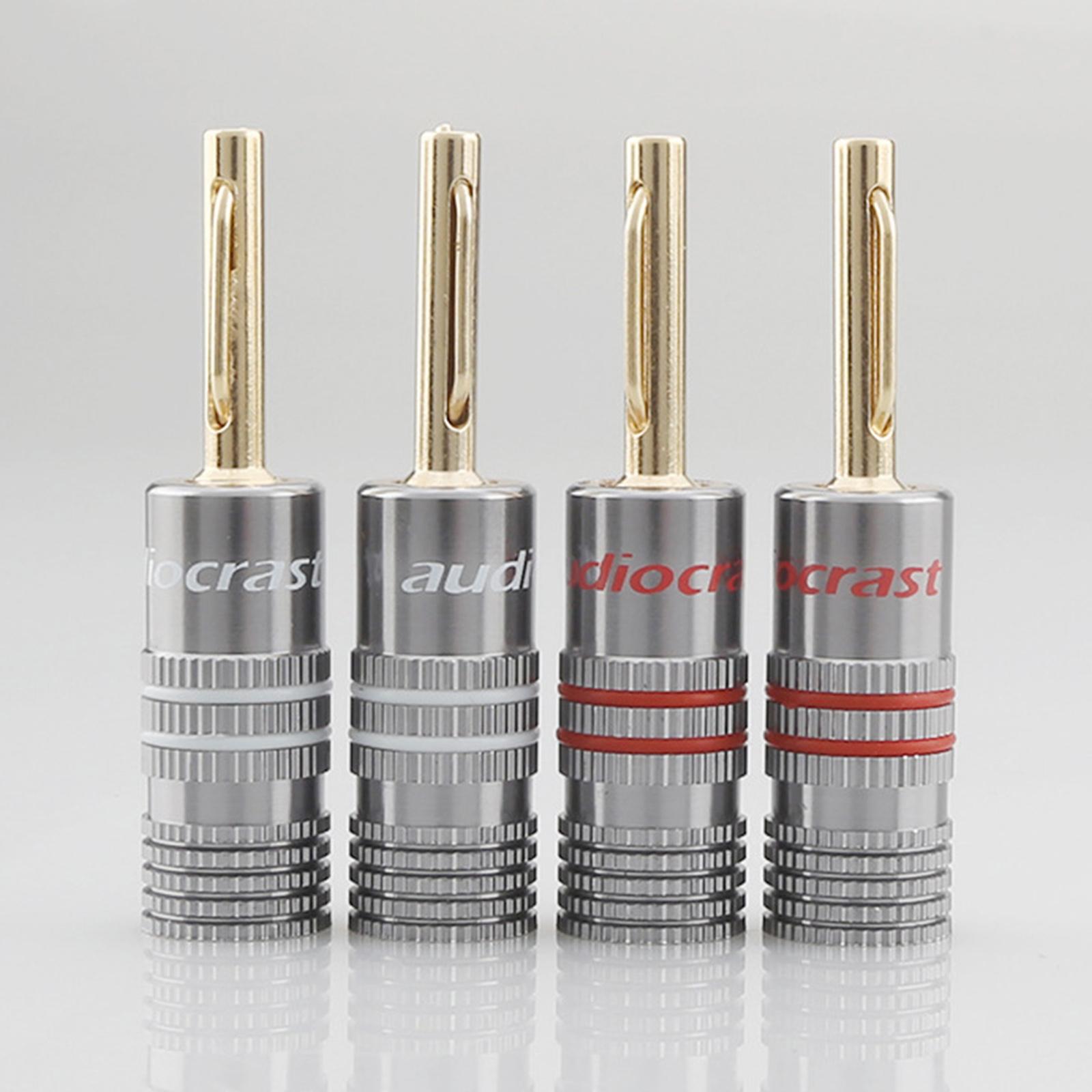 Gold Plated 4mm Banana Plug Speaker Cable Adapter Terminal Connectors