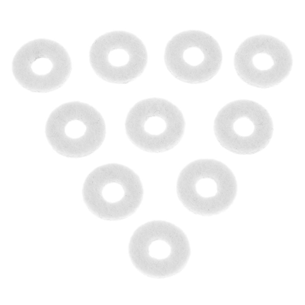 6x10 Pieces Trumpet Felt Washers Brass Instrument Parts White