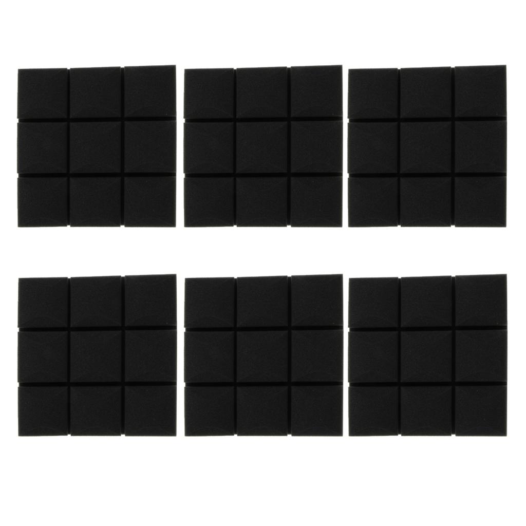 6pcs Acoustic Wedge Foam Sound Absorption Panels for Audio Equipment Black