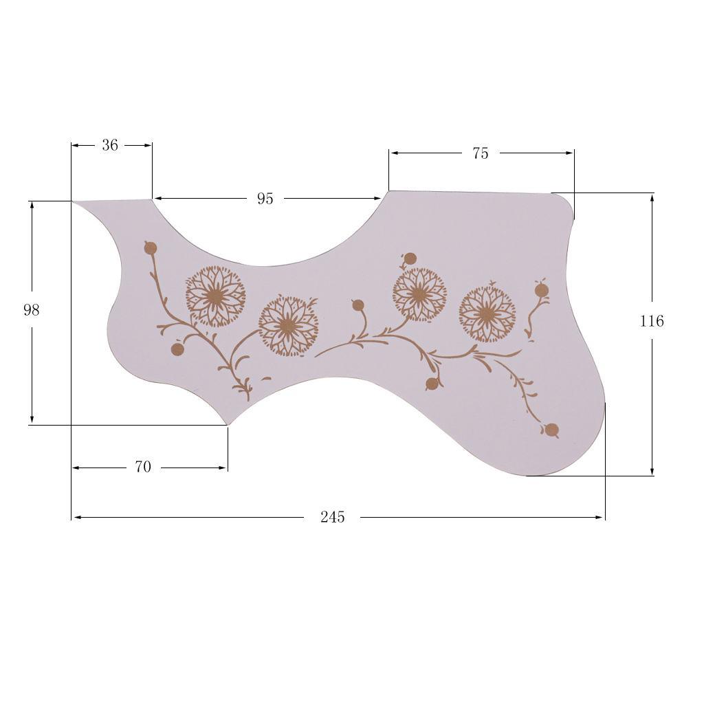 Acoustic Guitar Pickguard Flower Anti-scratch Folk Guitar Left/Right Hand Red