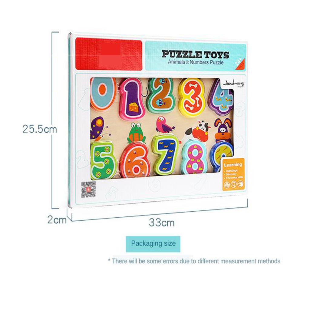 Kids Baby Wooden Puzzle Board Chunky Numbers Letter Educational Toy Alphabet