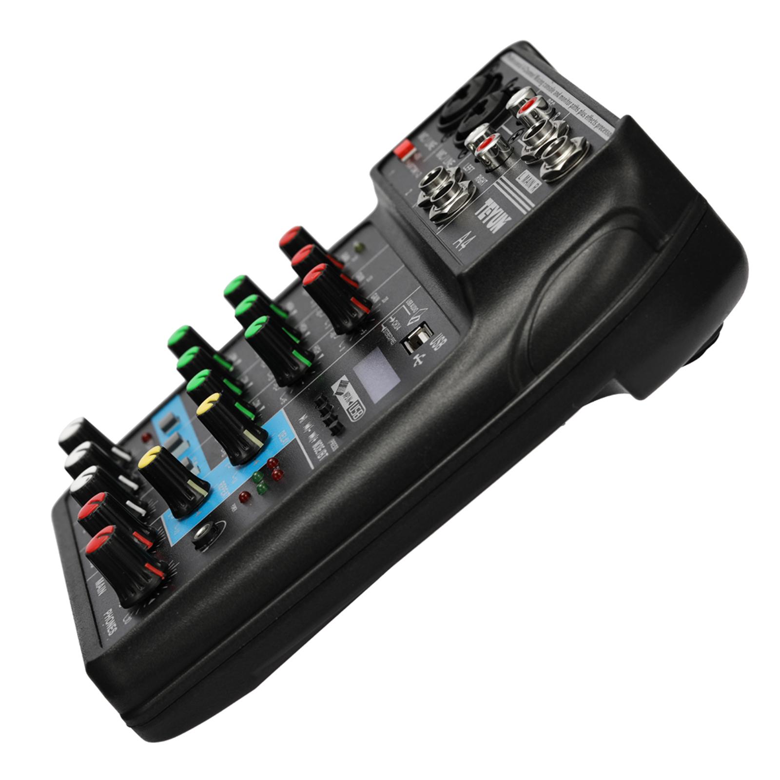 Portable 4 Channel Digital Sound Mixing Console System 48V Amplifier