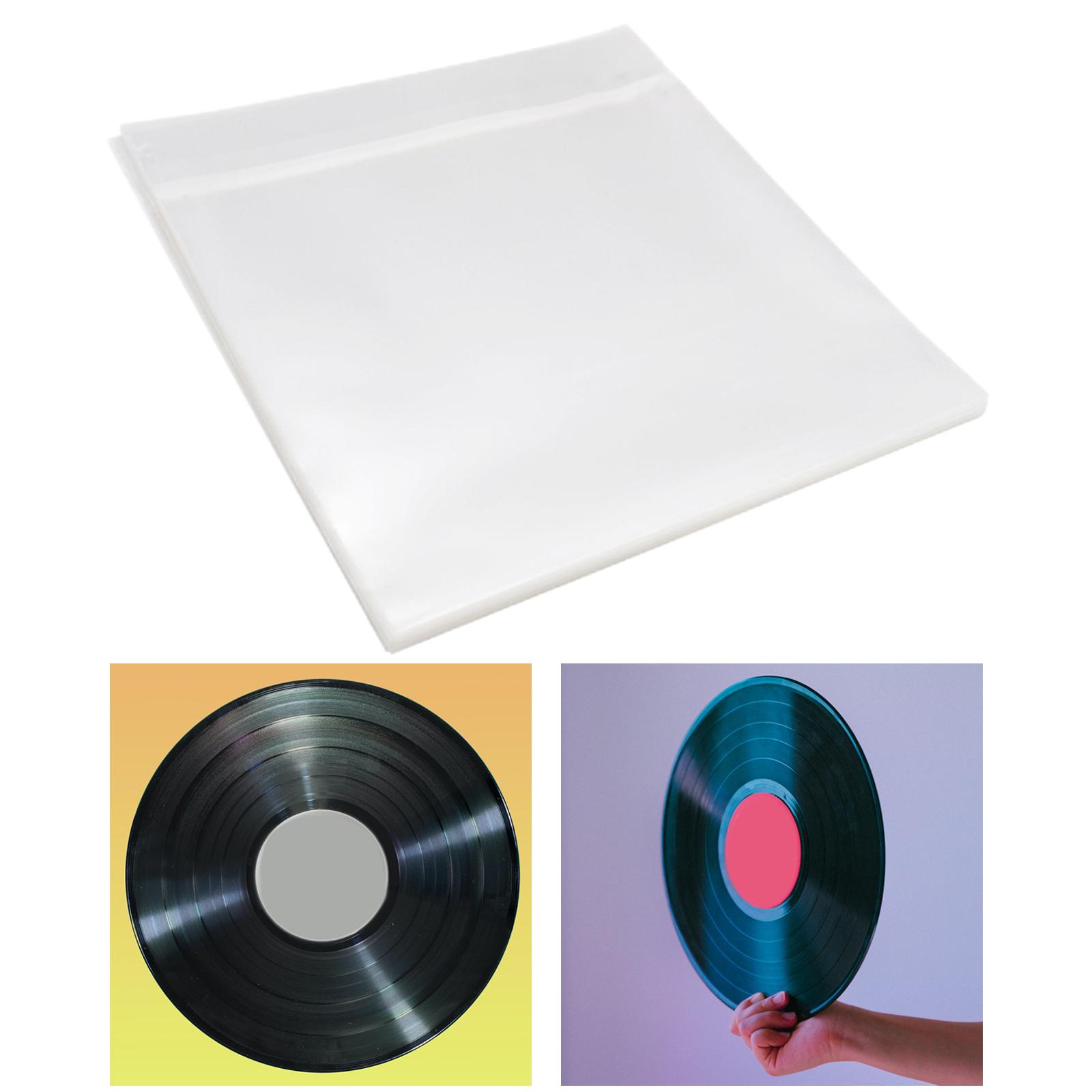 50Pcs Vinyl Record Sleeves Records Bag Reusable Clear for Turntable Player 12inch Dual Record