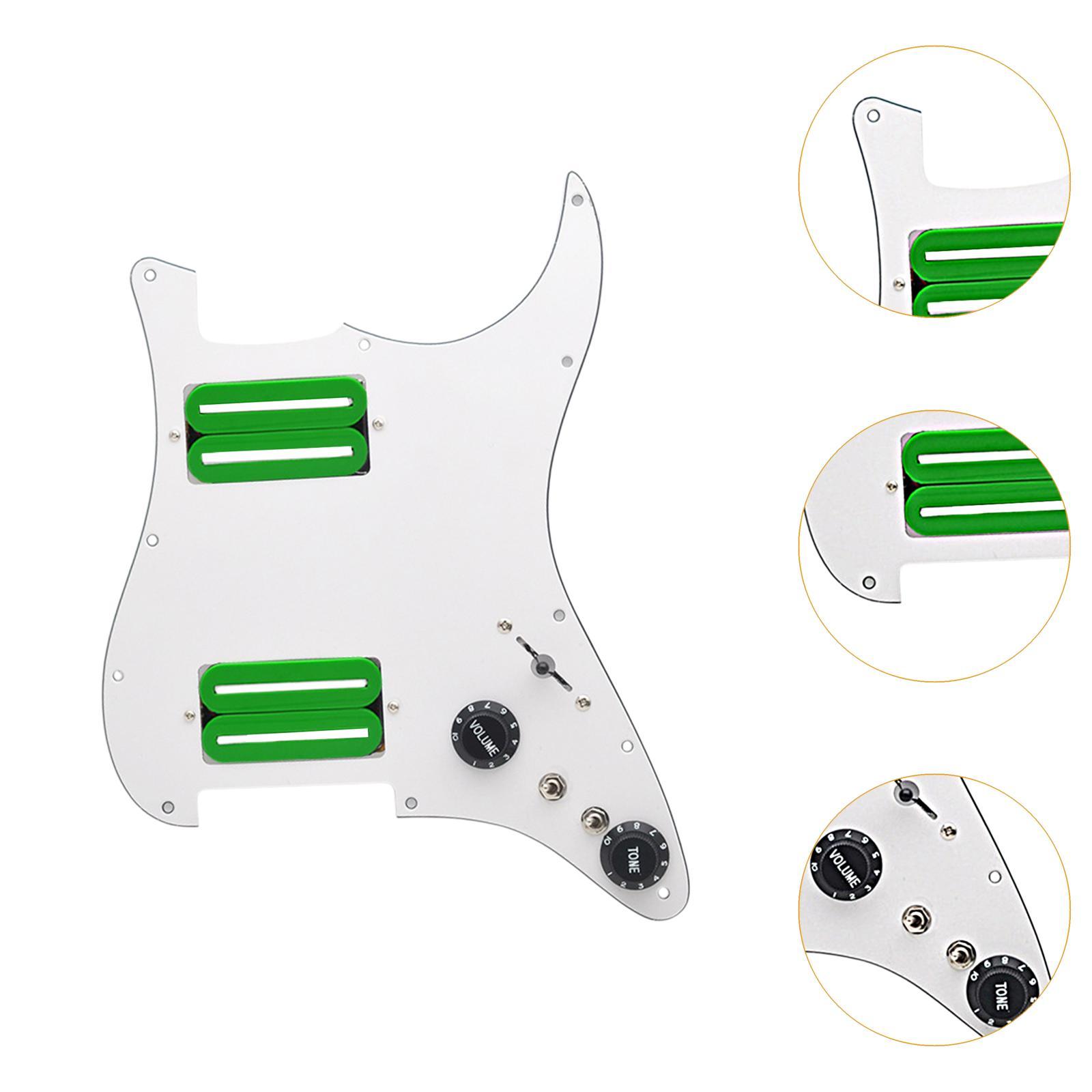 Electric Guitars Pickguard Pickup Scratchplate Assembly for Electric Guitars White Green