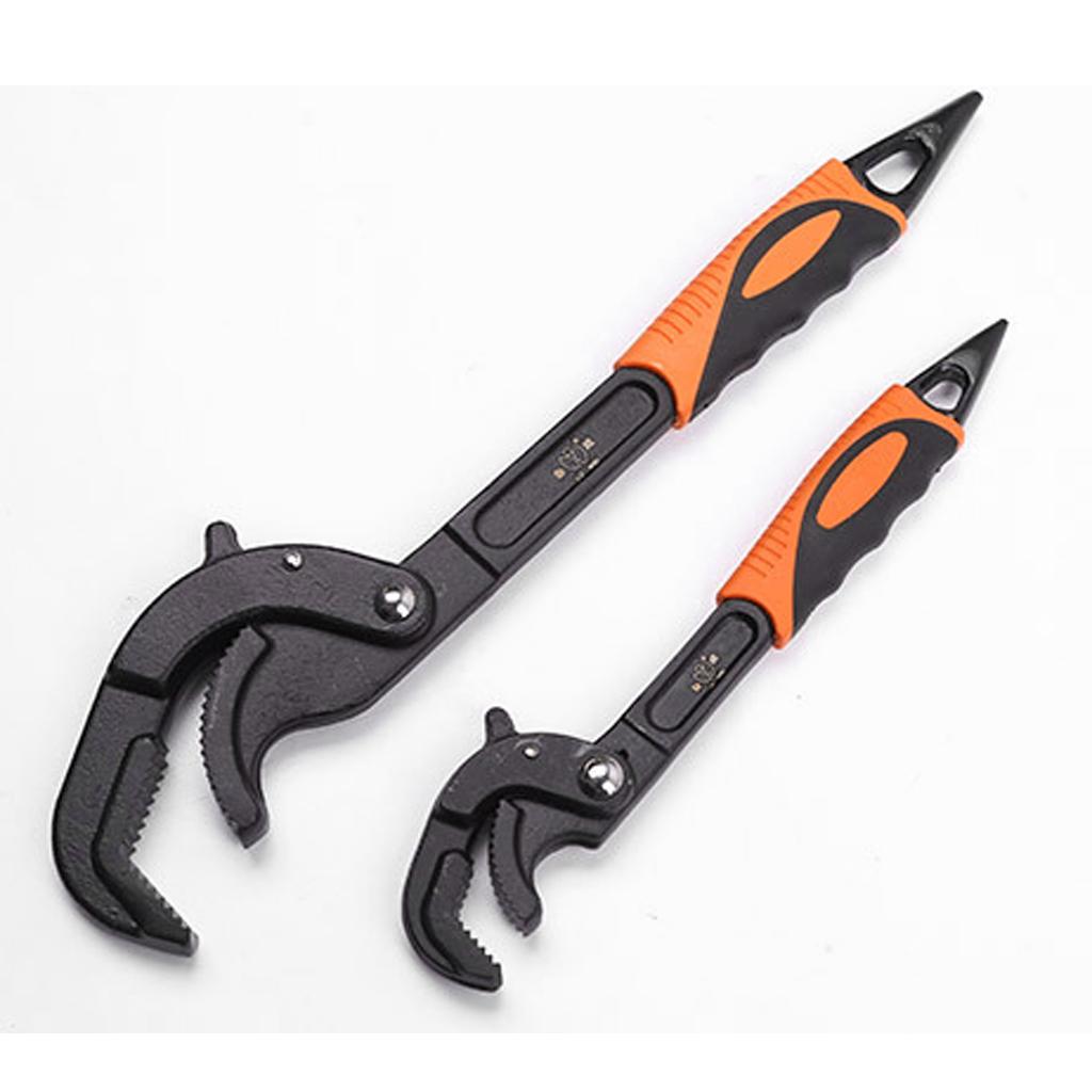 Heavy Duty Universal Pipe Wrench Clamp Opening Spanner Plier Tools 2 Pieces