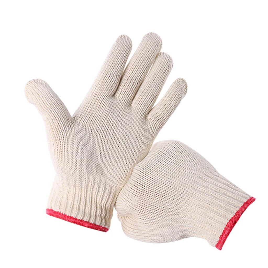 12 Pairs Thicken Wear-resistant Durable String Knit Work Gloves 21x12cm