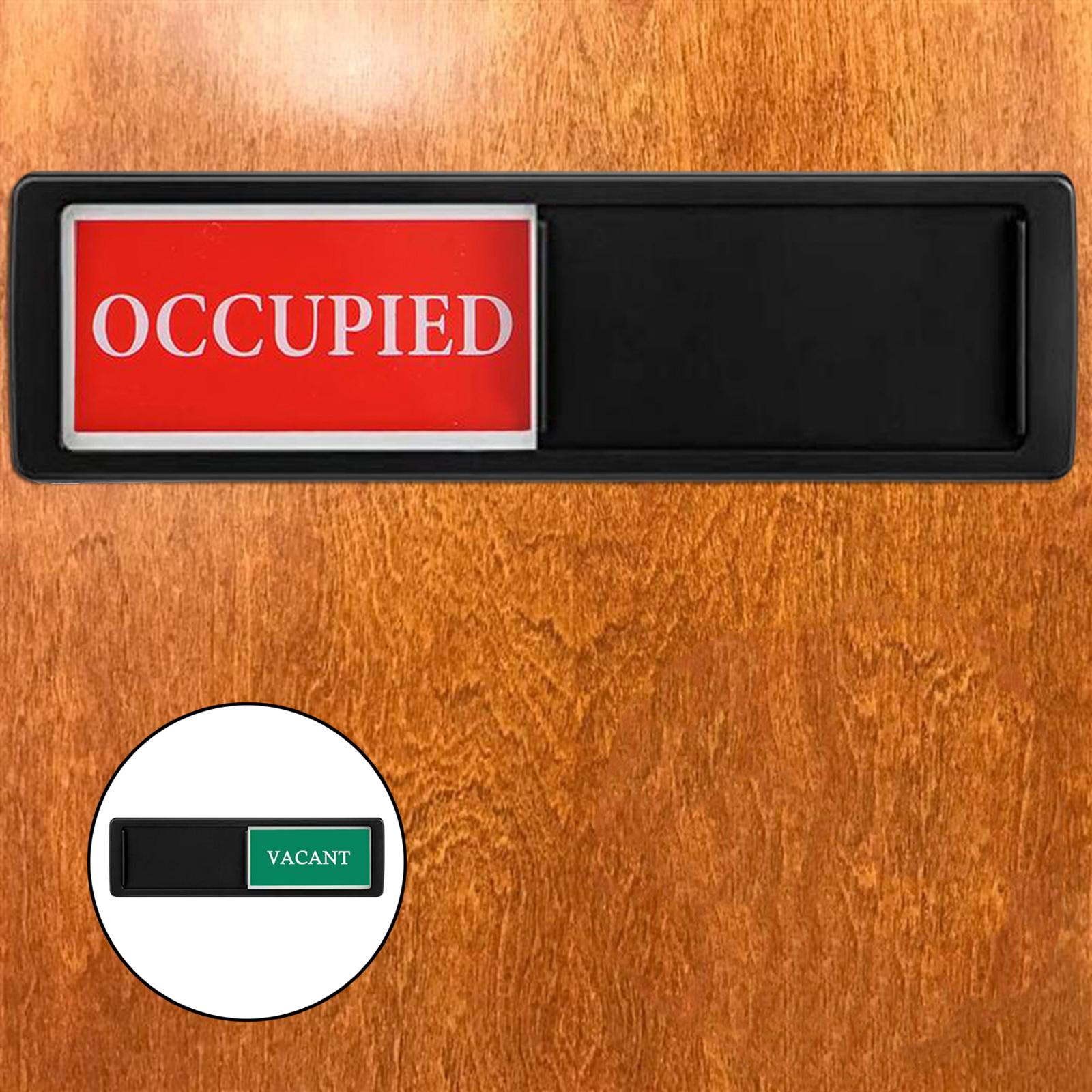 Adhesive Office Door Slider Sign Indicator Occupied Black