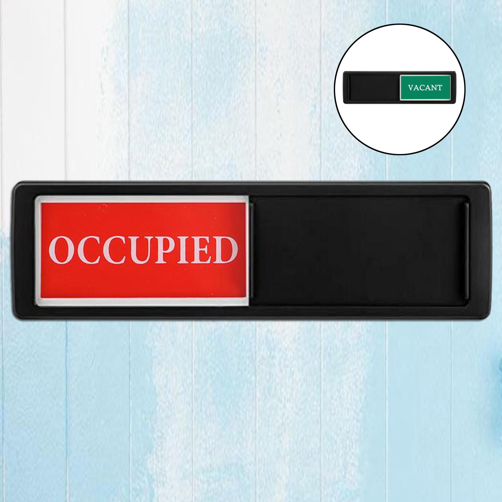 2xAdhesive Office Door Slider Sign Indicator Occupied Black