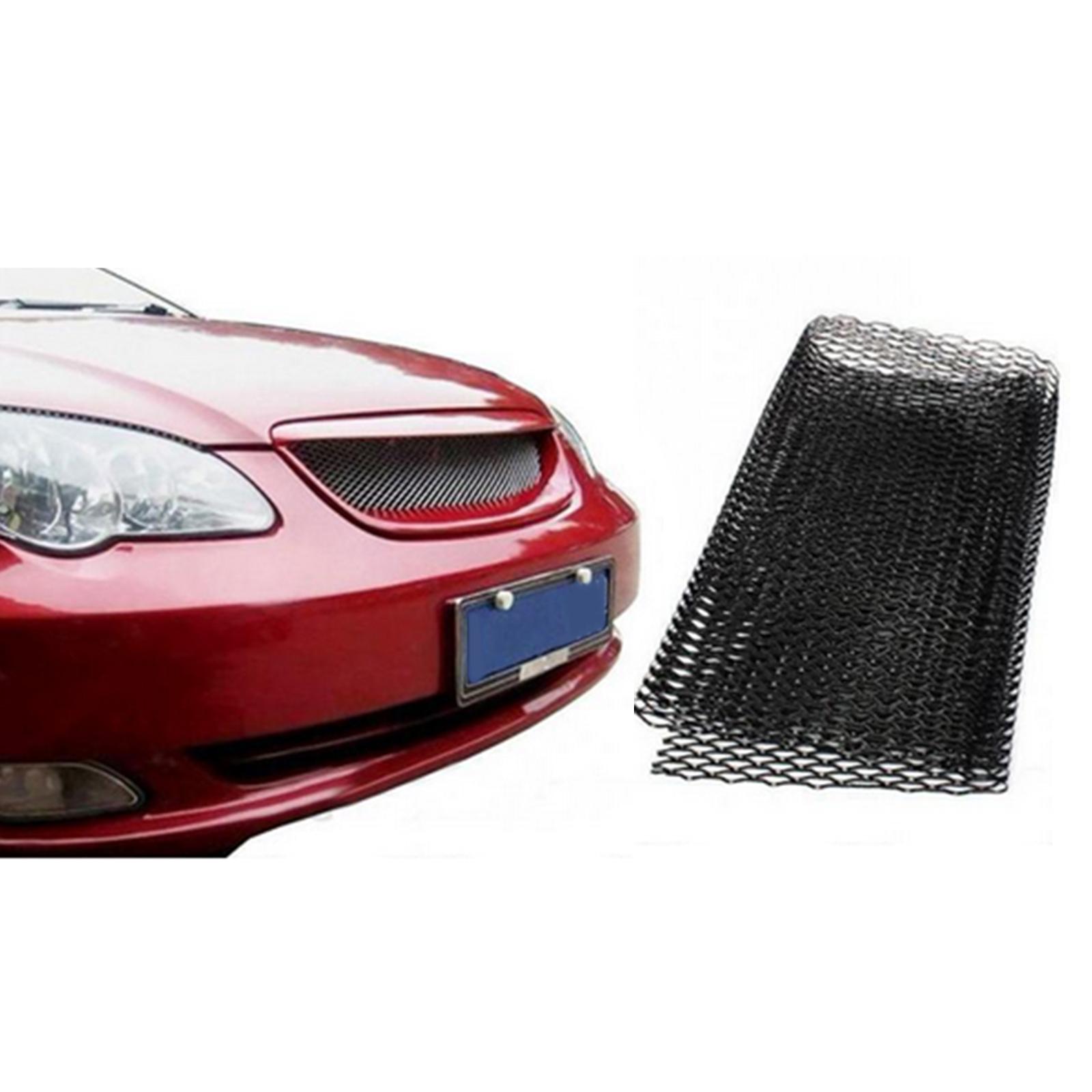 1 Piece Car Vehicle Silver Tone Aluminum Alloy Rhombic Grille Mesh Sheet Replacement Black