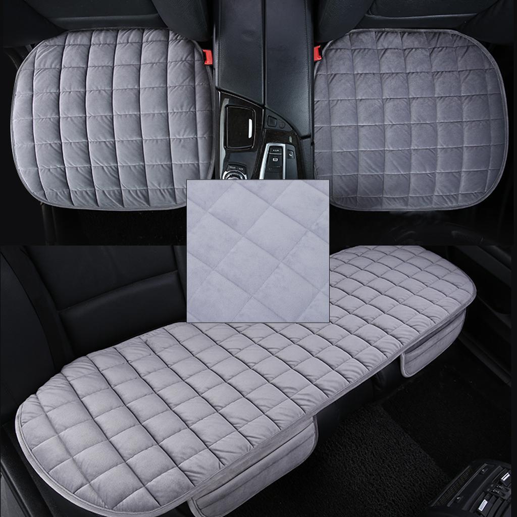 Universal Front & Rear Square Row Car Auto Seat Cover Pad Gray