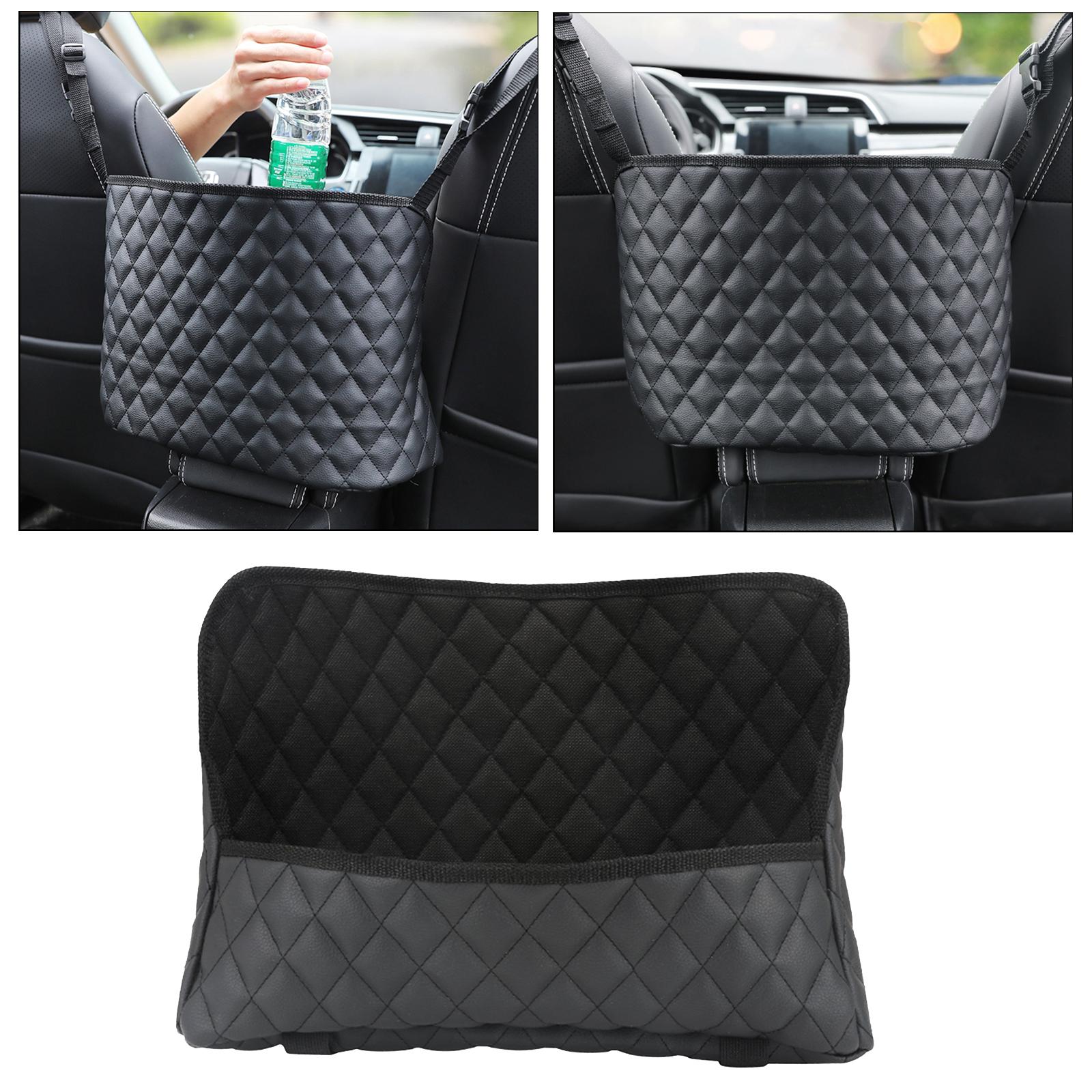 Car Net Pocket Handbag Holder Nylon Between Car Seat Storage Black